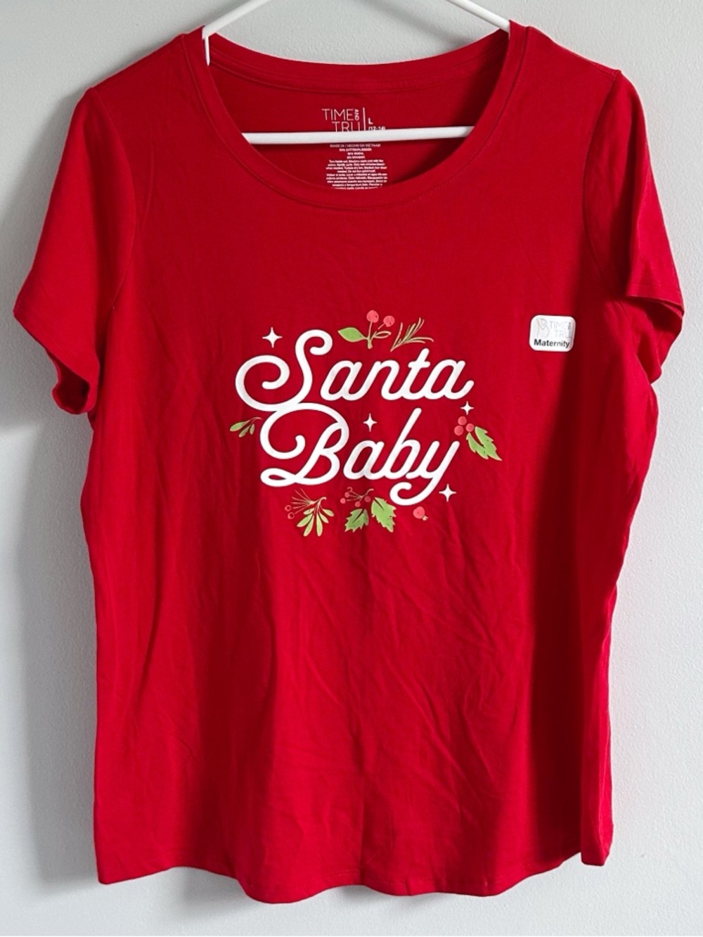 NWOT Christmas Maternity Tee Size L